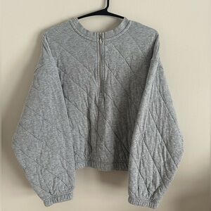 Gray Quilted Women's Old Navy Quarter Zip